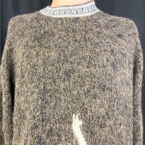 Vintage Men's Brown Alpaca Sweater/Pullover Sz L SKU 4768 - Picture 3 of 5